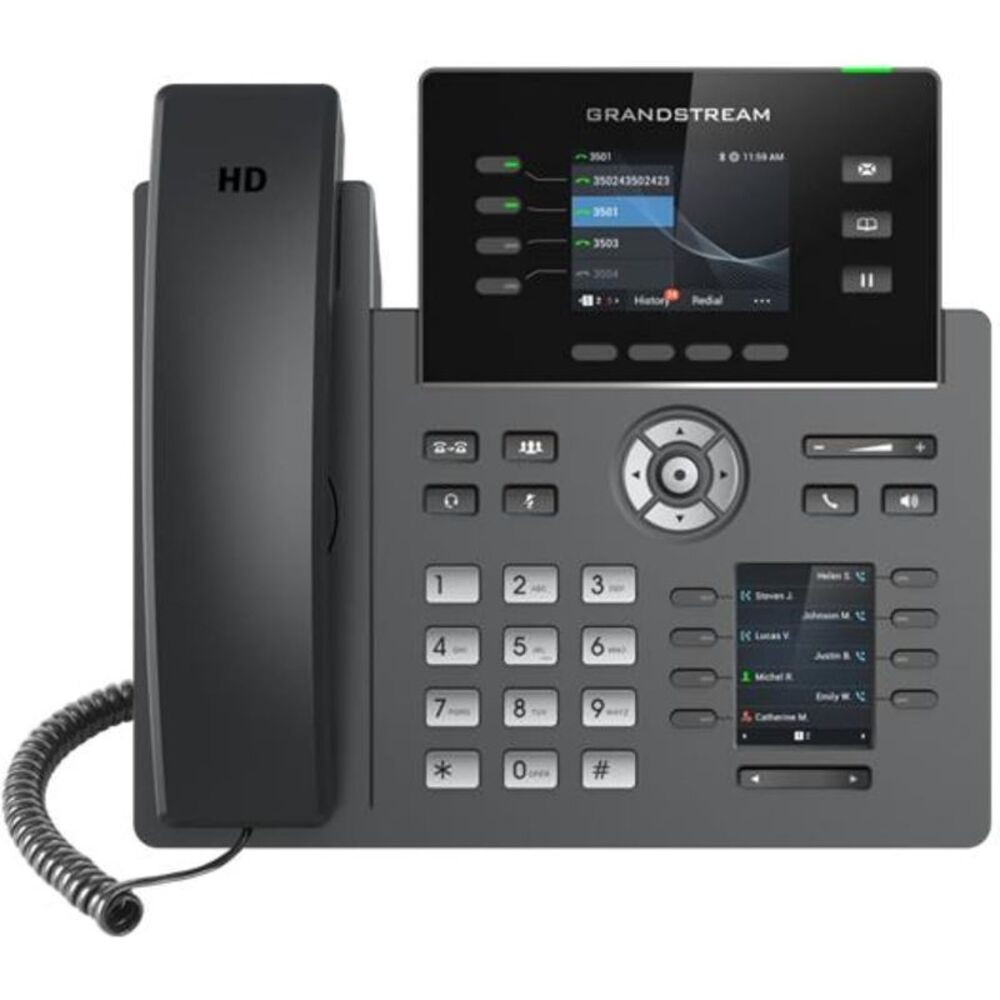 Grandstream GRP2614 2.8" Corded IP Phone with 4 Lines and 6 SIP Accounts - Black